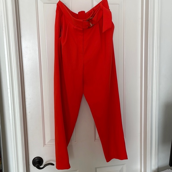 Orange/red high wasted trouser pant - Picture 1 of 8